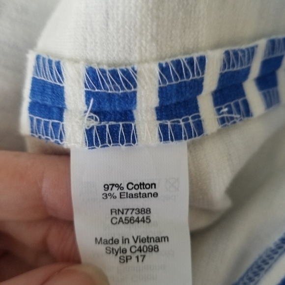 J Crew Blue/White Striped Pleated Ponte Mini Dress with Pockets Size XS - Picture 5 of 13